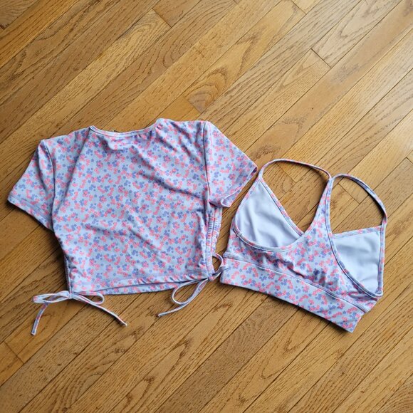 BO+TEE Sports Bra with Crop Top Cinch Sides XS - Picture 2 of 11